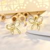 Новые Модные Серьги-банты Высокого класса Легкие Роскошные Серьги для Женщин Золотые Серьги