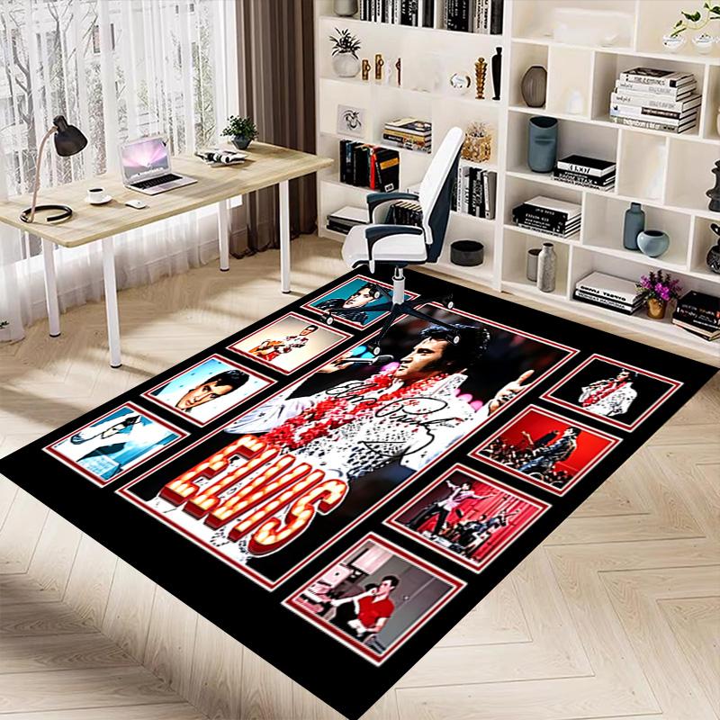 Elvis Presley Rock 'N' Roll Carpet For Playroom Bedroom Living Room Sofa Home Decorkids Game Area Rug Nonslip Floor Mat