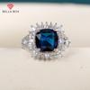 Luxury Blue Cubic Zircon Rings For Bridal Wedding Ceremony Party Fashion Accessories Women's Rings Statement Jewelry