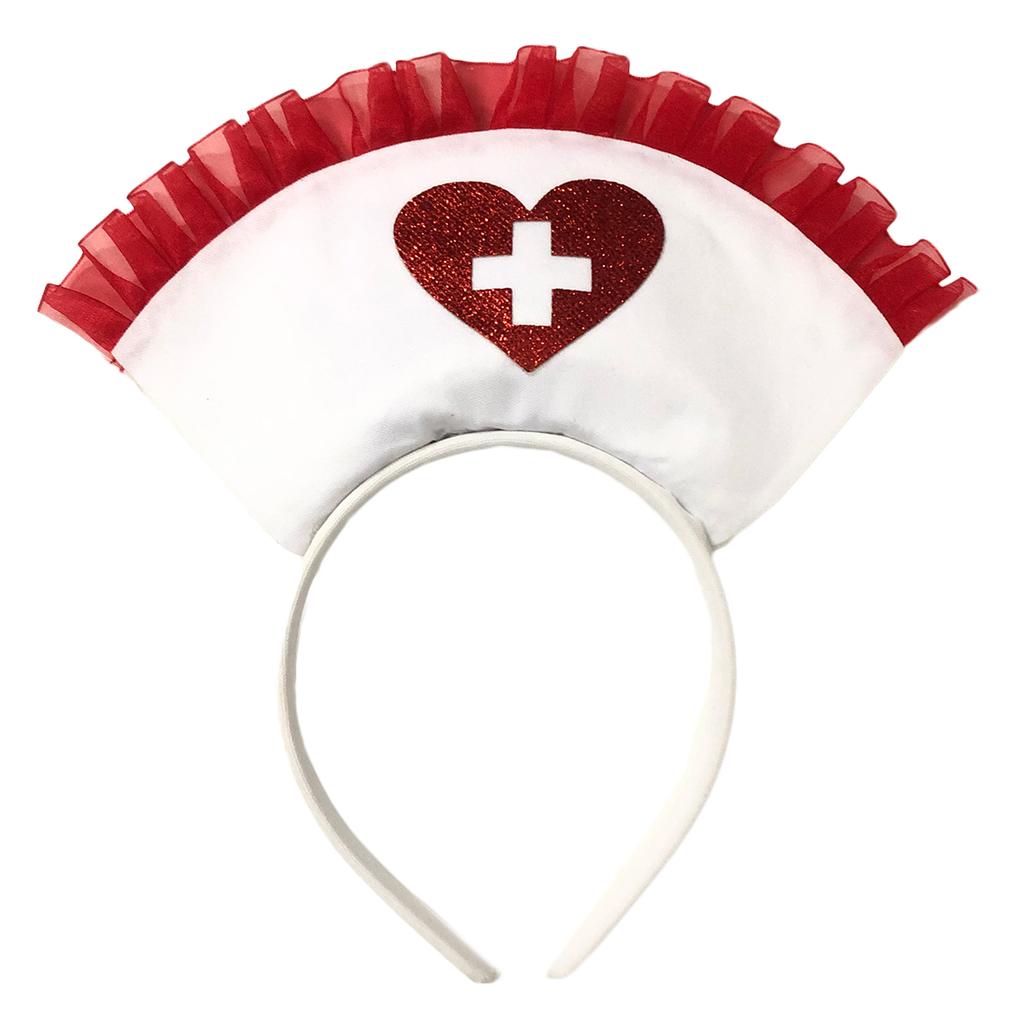 Nurse Hat Halloween Headband for Womens Girls Daily Wearing Halloween Party Fancy Dress Cosplay Hair Accessories