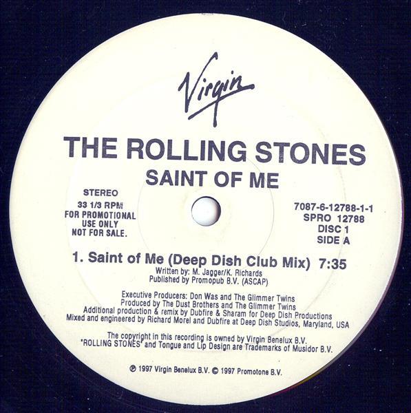 Виниловая пластинка ROLLING STONES Saint Of Me SPRO12788PROMO Virgin 1997 США Танцевальная Электроника Б/у