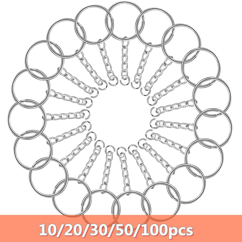 10/20/30/50/100 шт. серебро DIY диаметр 25 мм разрезное кольцо брелоки с открытым кольцом для ключей металлический брелок