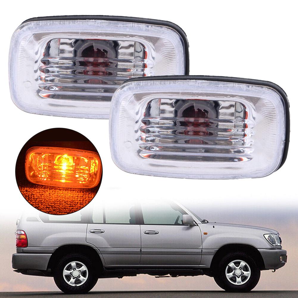 2 Pcs Car Front Bumper Side Marker Turn Signal Lamps Side Marker Light For Toyota For Cruiser LC100 98-07