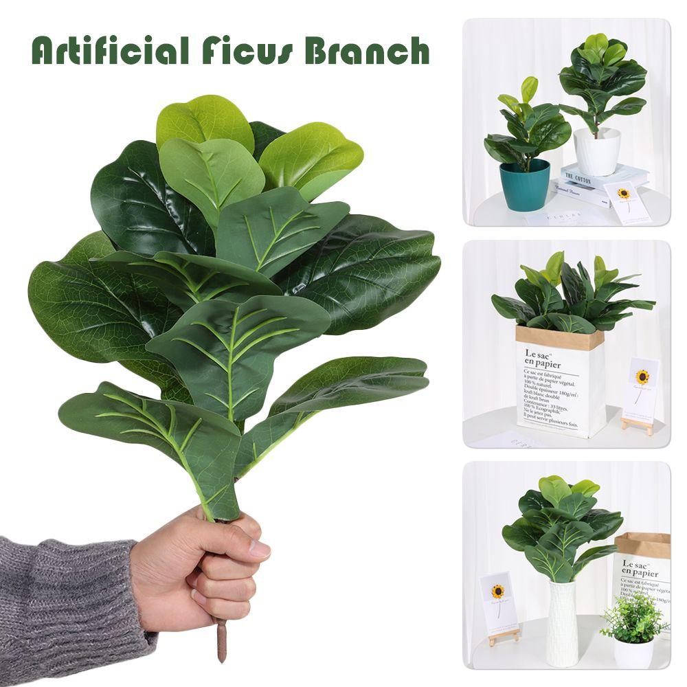 Courtyard Ornament Party Supplies Artificial Ficus Branch Fake Plants Faux Leaves Lifelike Greenery