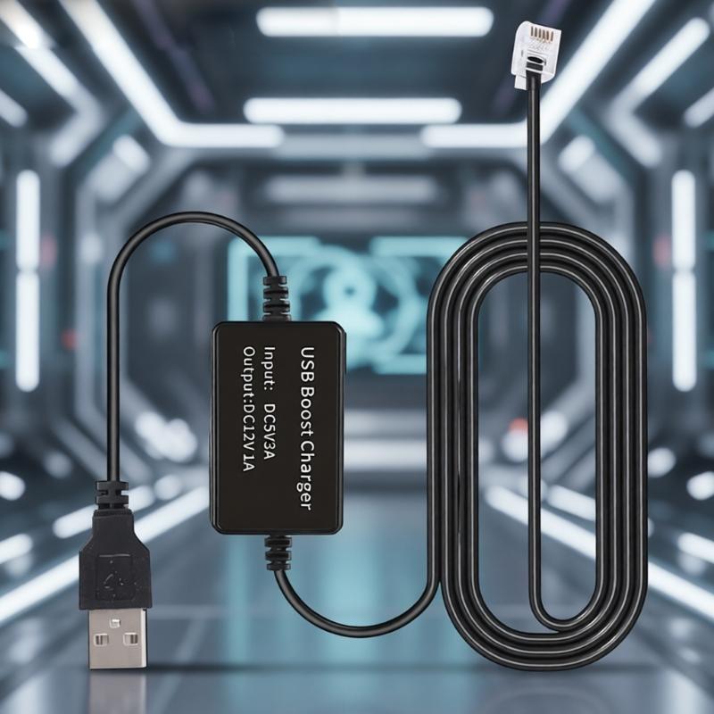 USB-усилитель напряжения Преобразует 5 В в 12 В с интеллектуальным чипом Для устройств RJ11/DC5521/DC35135 Прочный ПВХ-шнур