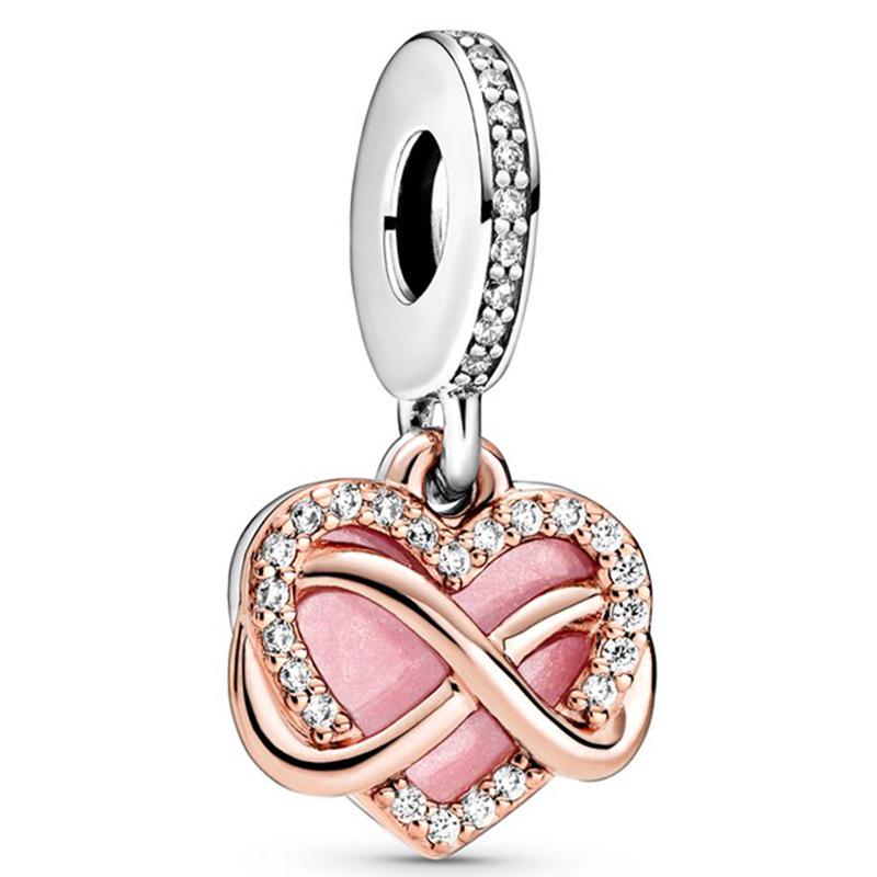 European Style DIY Charm Beads for Jewelry Making, Gold Plated CZ Heart Animal Dangle Charms, Pandora Compatible Bracelet Necklace Accessories