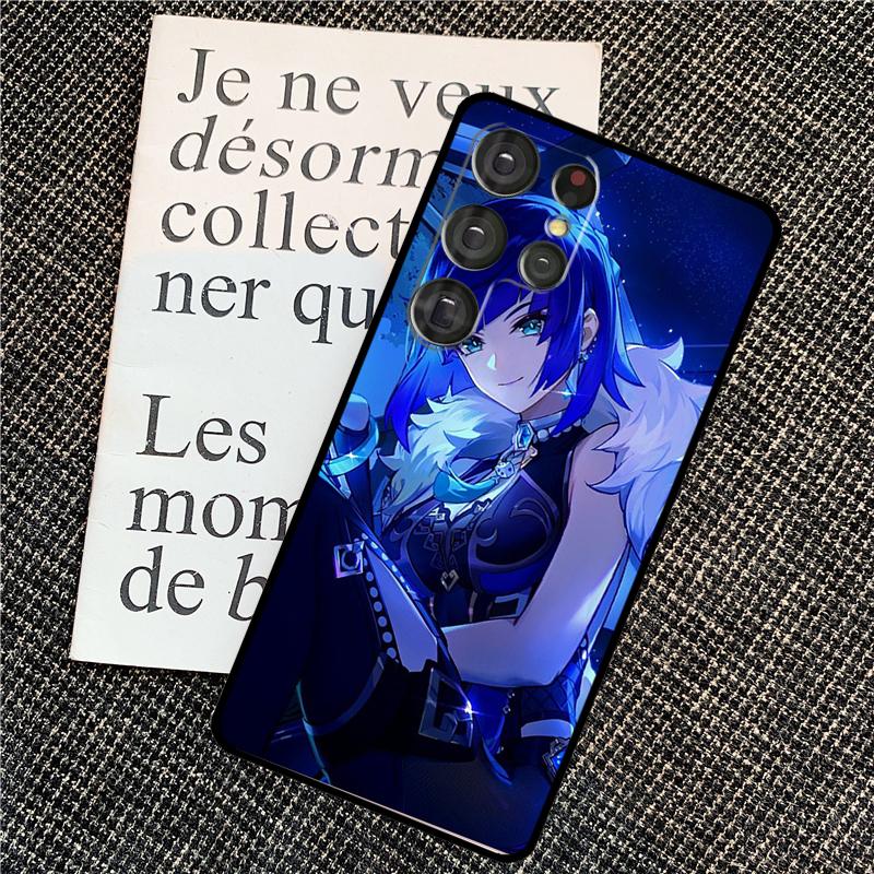 Чехол Genshin Impact с Yelan для Samsung Galaxy S21 S22 S23 S24 Ultra Note 20 Note 10 S8 S9 S10 Plus S20 FE