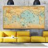 Vintage Map Paintings Vintage Nautical Map Pacific Ocean Canvas Painting World Map for Office and Study Decoration Wall Art