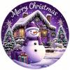 Двумерное Плоское Украшение Рождественская Деревня Снеговик Текст 'Merry Christmas' Подвесное Украшение для Дома Кухни Кафе