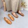 Johnature Genuine Leather Shallow Flat Shoes Round Toe Soft Sole Loafers Casual Solid Color Women's Slip-on Shoes