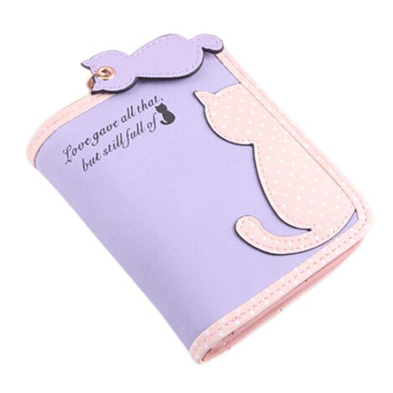 Леди милый картонный кот Pandent короткий длинный кошелек держатель для карт на молнии сумка для монет кошелек