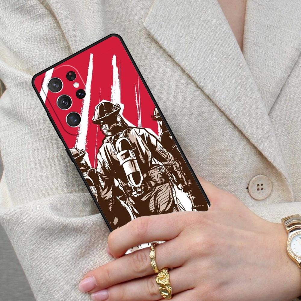 Firefighter Heroes Fireman Cell Phone Case for Samsung Galaxy S26 Ultra S25 S24 S23 S22 S21 S20 Note10 Cover