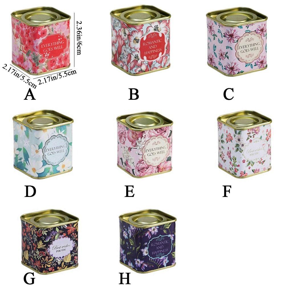 Квадратная жестяная коробка для чая, маленькая металлическая банка для чая, винтажный чай