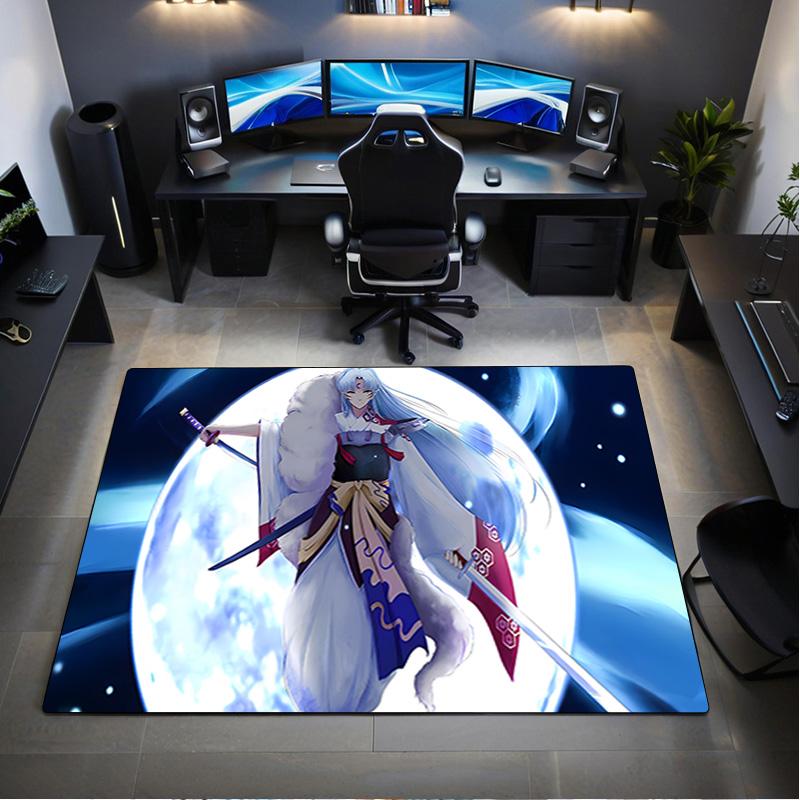 Sesshoumaru  Carpet Office Decorative Carpet For Living Room Bedroom Door Mat Floor Rug Computer Chair Area Rug perfect holiday gift