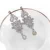 Серебряная Игла Корейские Серьги-Капли со Стразами в Стиле Корейского Двора: Элегантные Высококачественные Модные Серьги-Гвоздики