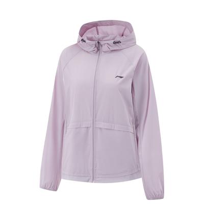 Li Ning Fitness Series с длинным рукавом Ice Feel Comfortable UV Protective Sports Jacket Women Jacket Twilight-Purple AFDV156-2