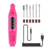 Pedicure Manicure Polishing Remove Gel With 6 Nail Drill Bits USB Charging Nail File Kit