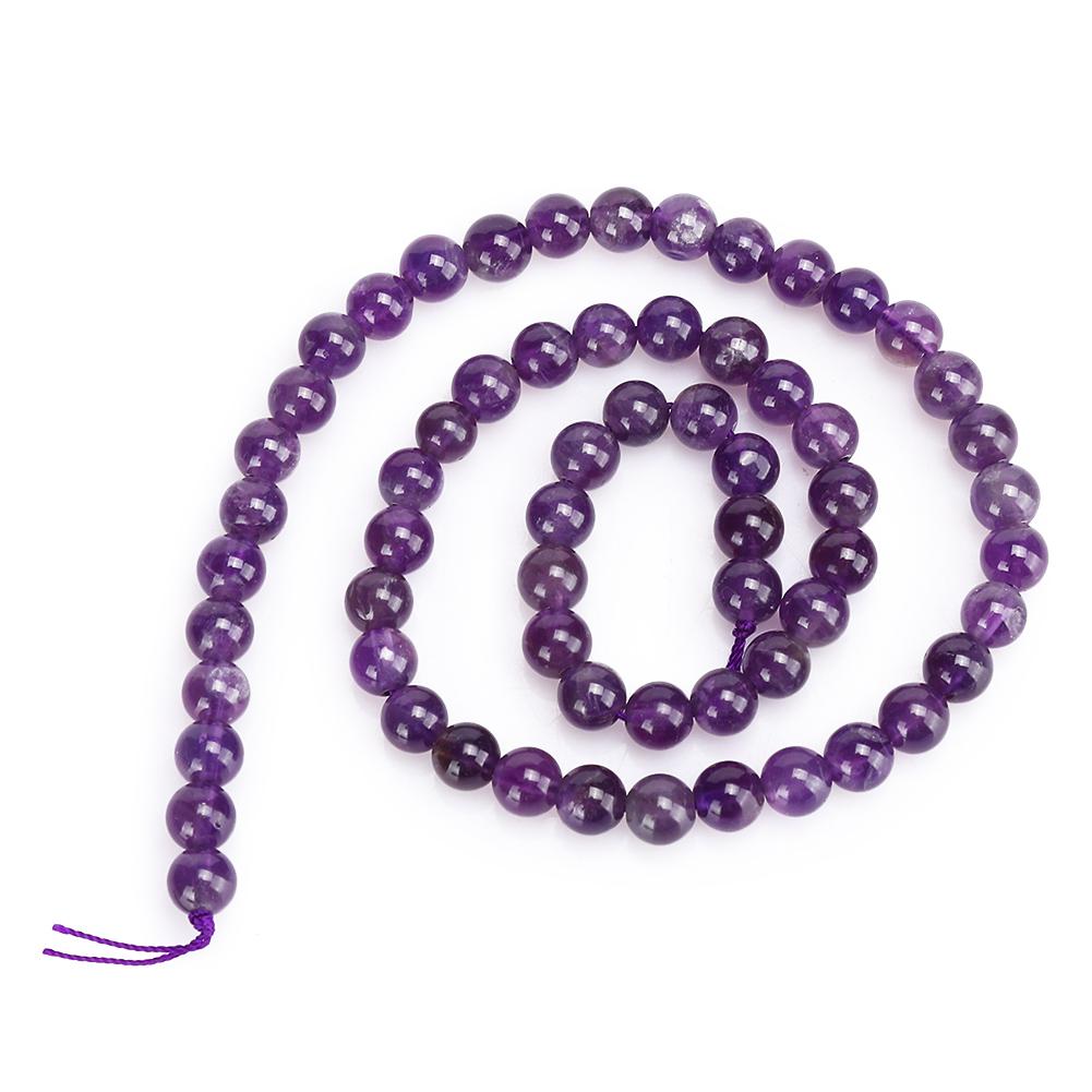 Natural Purple Stone Round Beads DIY Jewelry Bracelet Making Tool Accessory