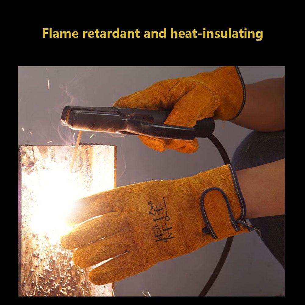 1Pair Breathable Welding Gloves Cowhide Welder Gloves Durable Work Safety Glove Heavy Duty Work