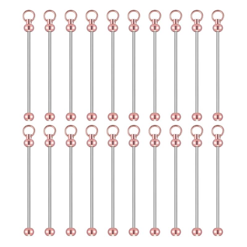 Portable 20 Pcs Sturdy Alloy Long Rods Charm Pendant Accessory for Earrings and Necklace Jewelry Making with Eye Pins
