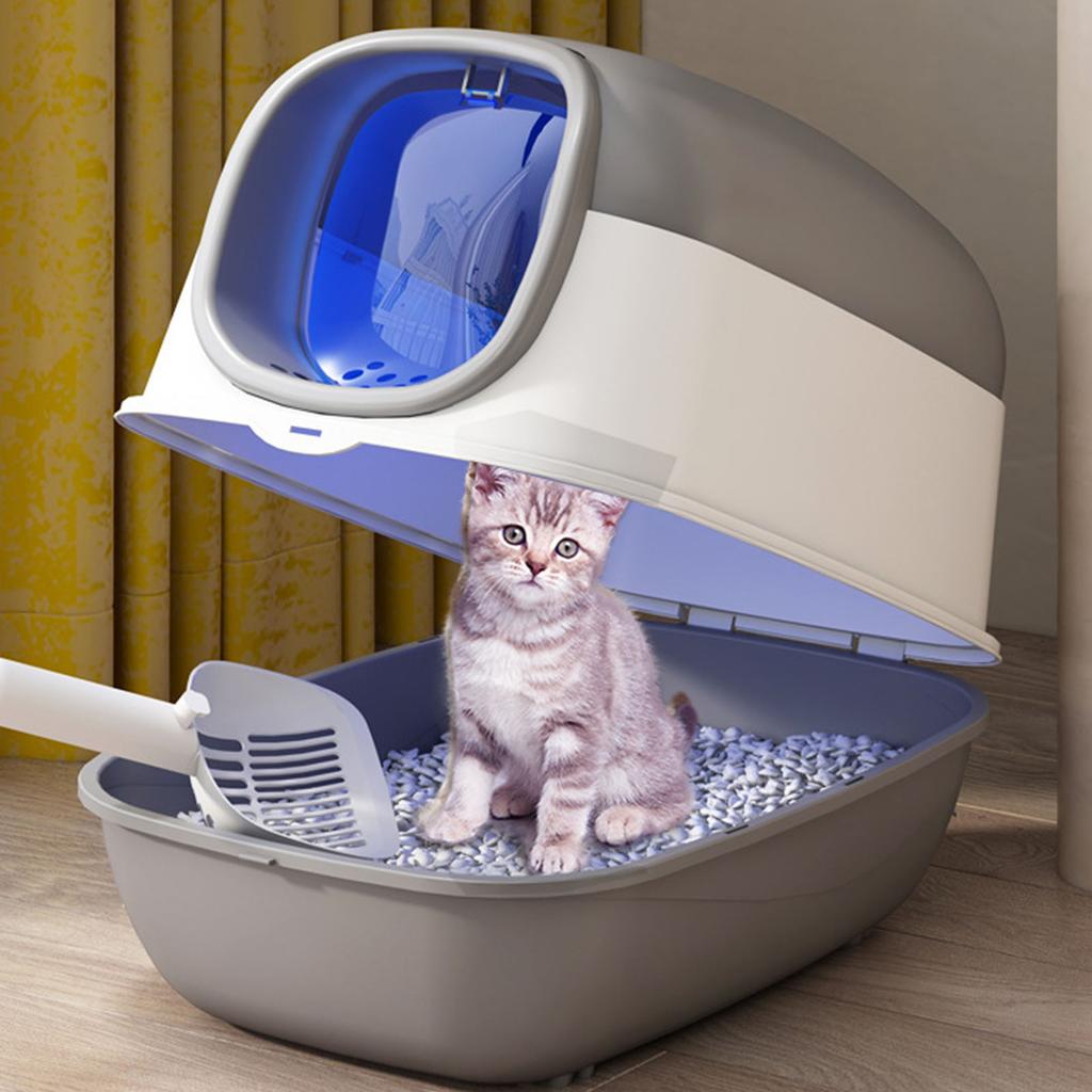 Cat Litter Box Fully Enclosed Detachable Intelligent Cat Toilet Box with Deodorizer Pack for Indoor