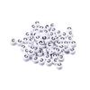 White Round Beads with Black Letters - 26-Letter Set for DIY Necklace & Phone Chain Accessories