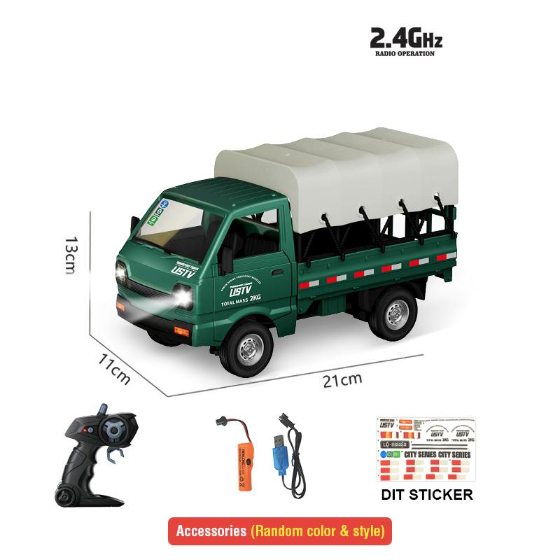 Мини-радиоуправляемые машинки 2,4G 1/16 5-канальные Remote Control Van Truck Детские игрушки Радиоуправляемые фургоны-мороженицы Транспортная машина Светодиодные огни