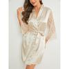 Мода Элегантное Свободное Кружевное Женское Короткое Платье Женское Нижнее Белье Пижама V-образный Вырез Шнуровка Атлас Сексуальная Домашняя Ночная Сорочка Женская Повседневная Простая Одежда