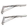 Folding Bench Table Wall Shelf 15.6 Inch Heavy Duty Stainless Steel Wall Mounted Shelf Hinge Bracket for Bench Table