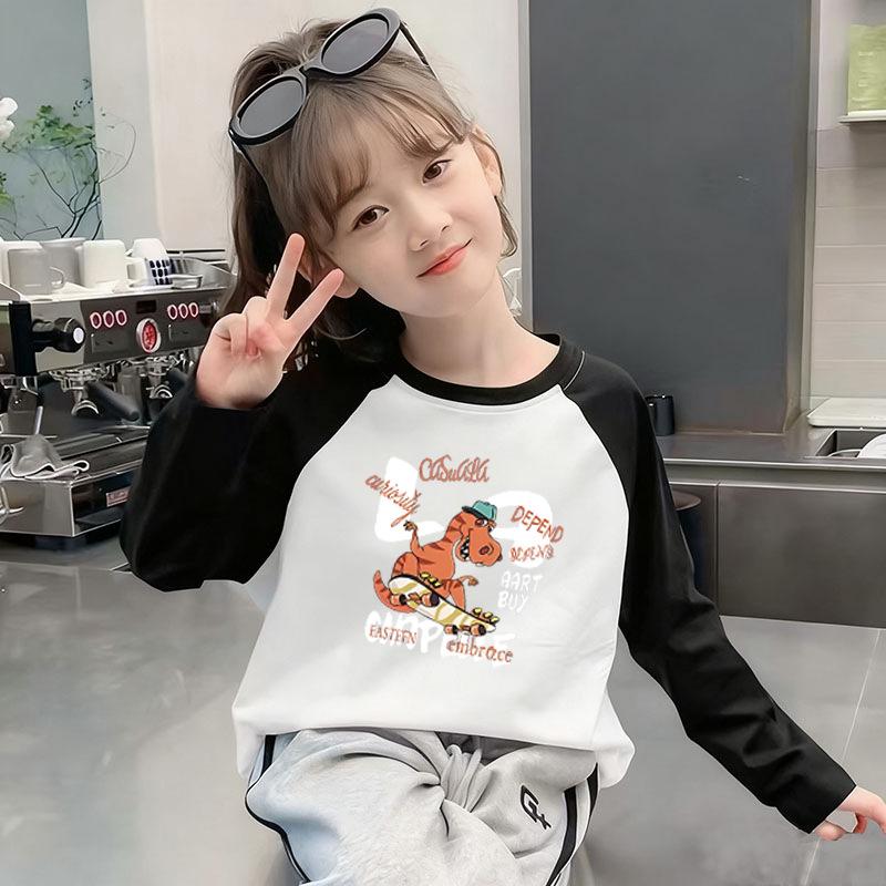 Children's Cotton Long Sleeve Cartoon T-Shirt - Boys & Girls Stylish Base Layer for Spring & Autumn