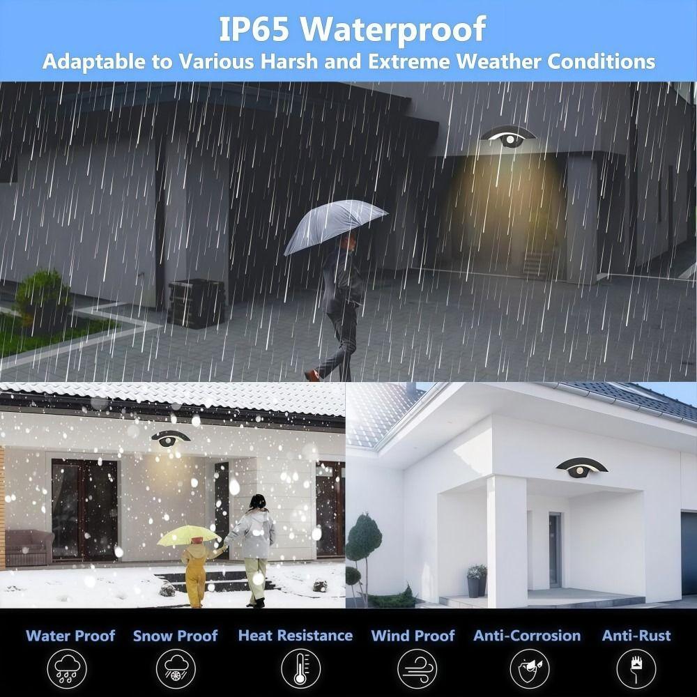 With Motion Sensor Outdoor Curved LED Wall Light Outside Garden Porch