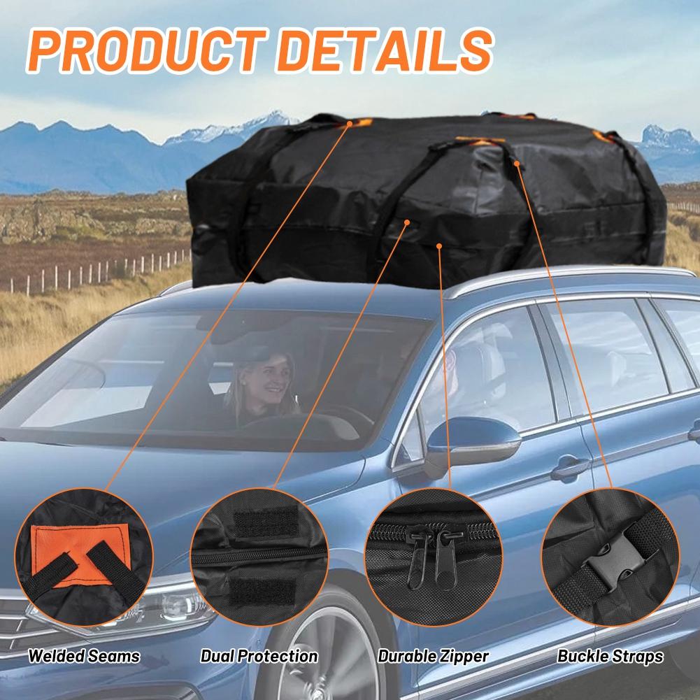Car Roof Bag Luggage Cargo Carrier Case Rooftop Top Rank Large Space Pocket Waterproof Oxford Cloth Baggage Box Roof Top Car Bag