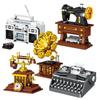 Mini Retro Appliance Building Blocks Set: Printer, Sewing Machine, Gramophone, Radio, Coffee Maker