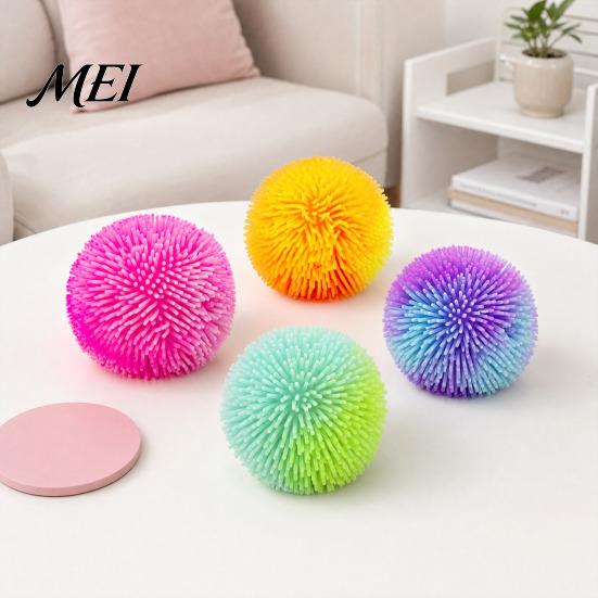 Stress Reduction Gadget Relief Fuzz Ball Toy, TPR Fuzzy Squeeze Fidget Calming Hand Toy Anxiety Relieving Office Desk for Focus Aid, Relaxation