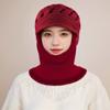 Warm Knitted Hat with Windproof Brim Ear Protection Hat Fashion Neck Gaiters  For Women