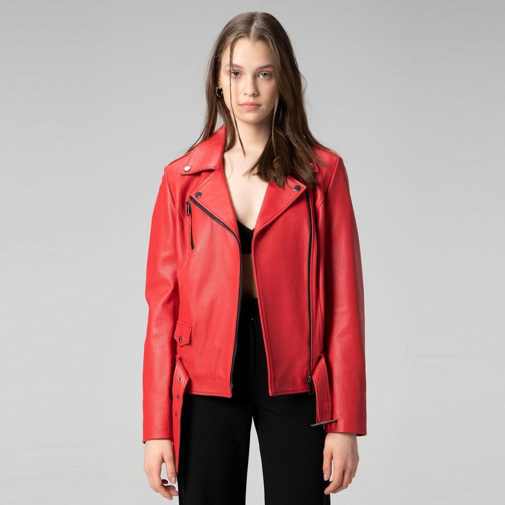 Dericlub Женское пальто из 100% натуральной кожи