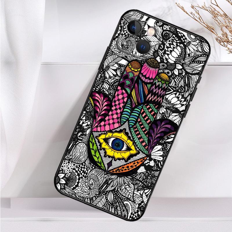 Hamsa Hand of Fatima Case For iPhone 14 13 12 11 16 15 Pro Max Mini Cover X XR XS 8 7 14 16 15 Plus Accessories