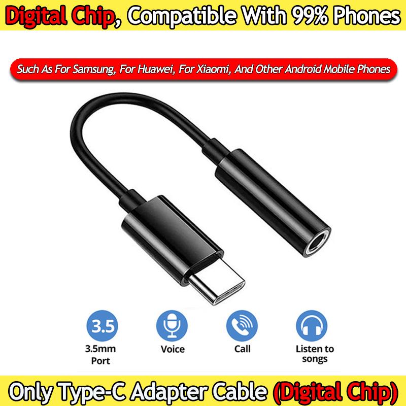 VAORLO Type-C To 3.5MM AUX Adapter Compatible 99% Smartphone Smart Digital Chip For Audio Transmission High Quality Converter Cable