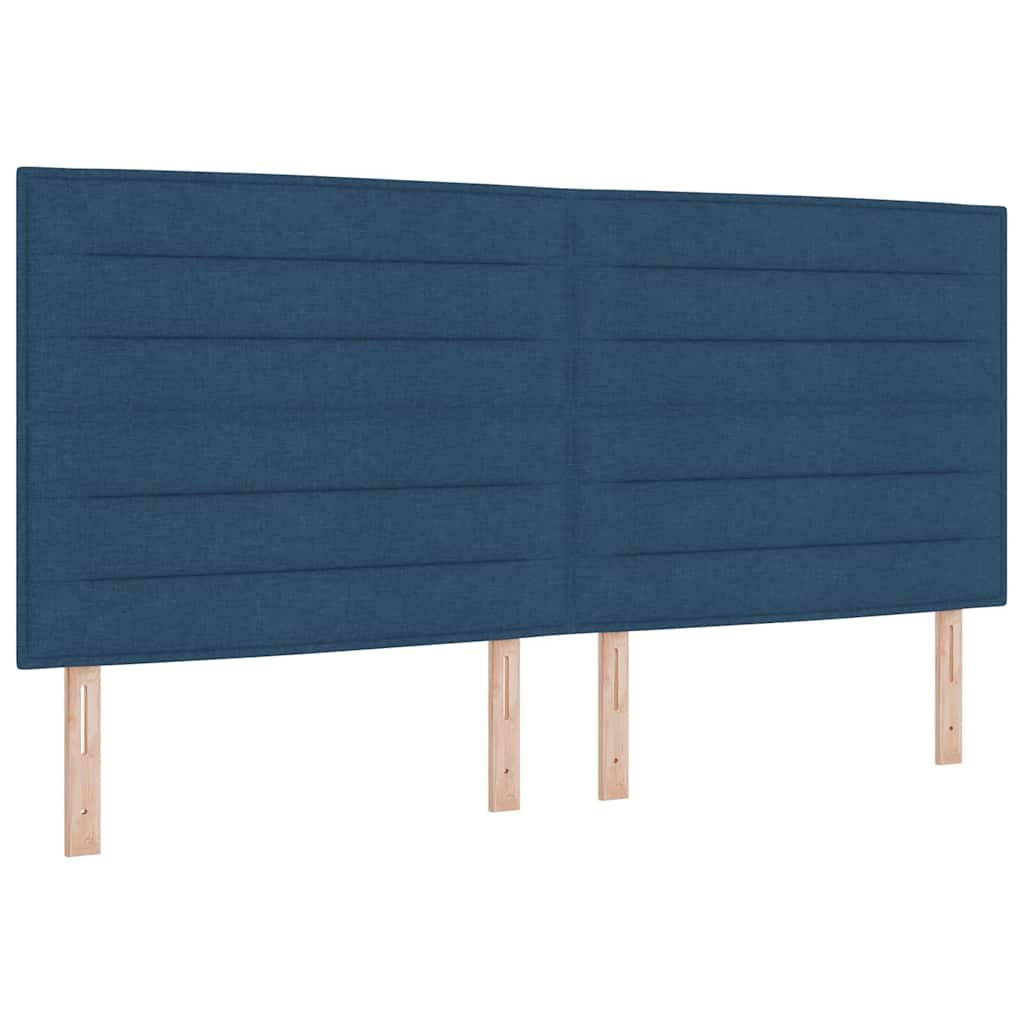 Box Spring Bed with Mattress and Headboard Blue 200 x 200 cm Fabric