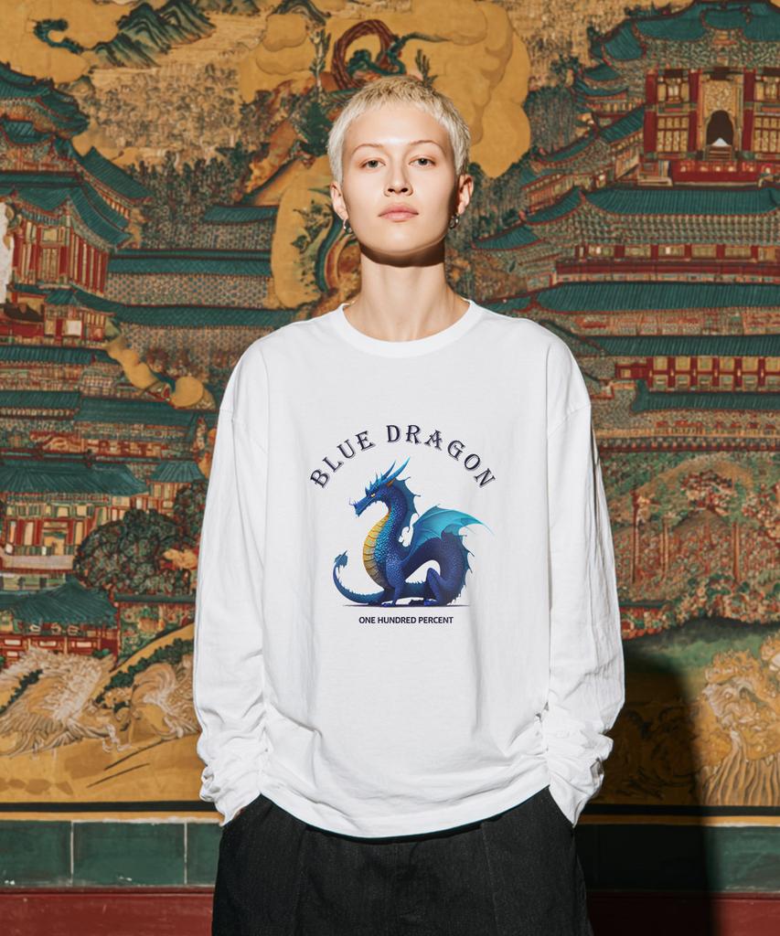 OHP Ohpxjoy Blue Dragon Basic Long Sleeve T-Shirt