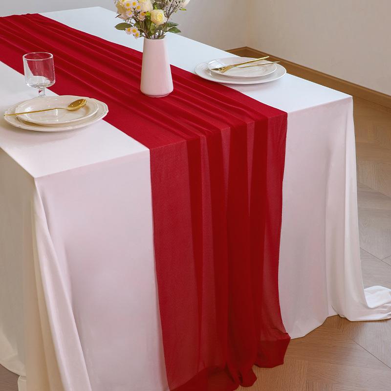 1/5 Упаковка Шифоновый Скатерть-Дорожка Пасха Весна Бохо Рустик 75x300см Свадебный Центральный Декор Дорожка Прозрачный Декор для Девичника Дня Рождения