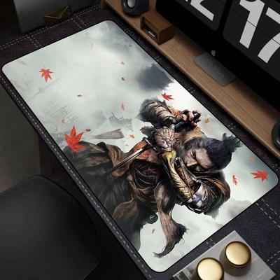 Sekiro Shadows Die Twice Индивидуальный коврик для мыши Не осыпающийся Прошитый край Гладкая ткань Резиновая основа XL Коврик для мыши для игр Ноутбука Стола