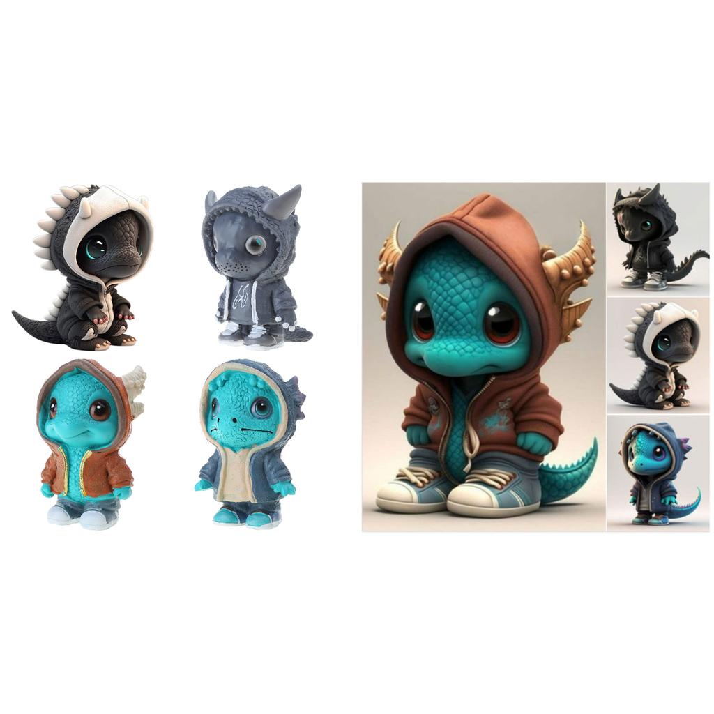 Милая статуэтка динозавра, скульптура, настольные украшения для дома, забавный злой дракон, скульптура детеныша, рождественский подарок