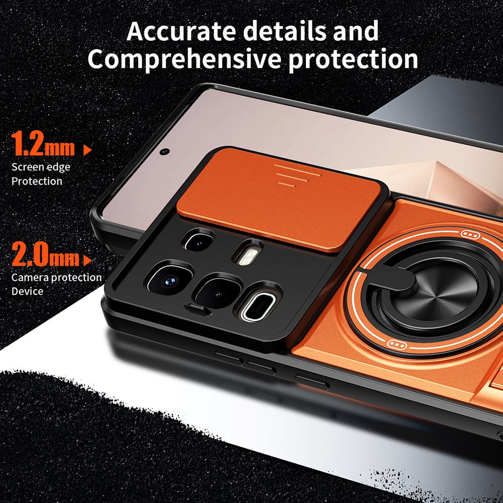 KEYSION Магнитный чехол для телефона Infinix Note 50 4G 50 Pro+ 50S 50X 5G Защита камеры со сдвижной крышкой Вертикальная подставка Ударопрочный чехол