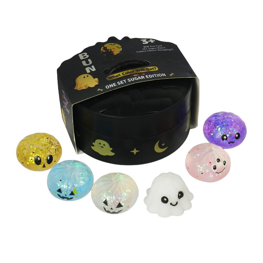 6pcs/set Soft Cute Squishy Crystal Bun Halloween Fidget Sensory Toy Party Favors