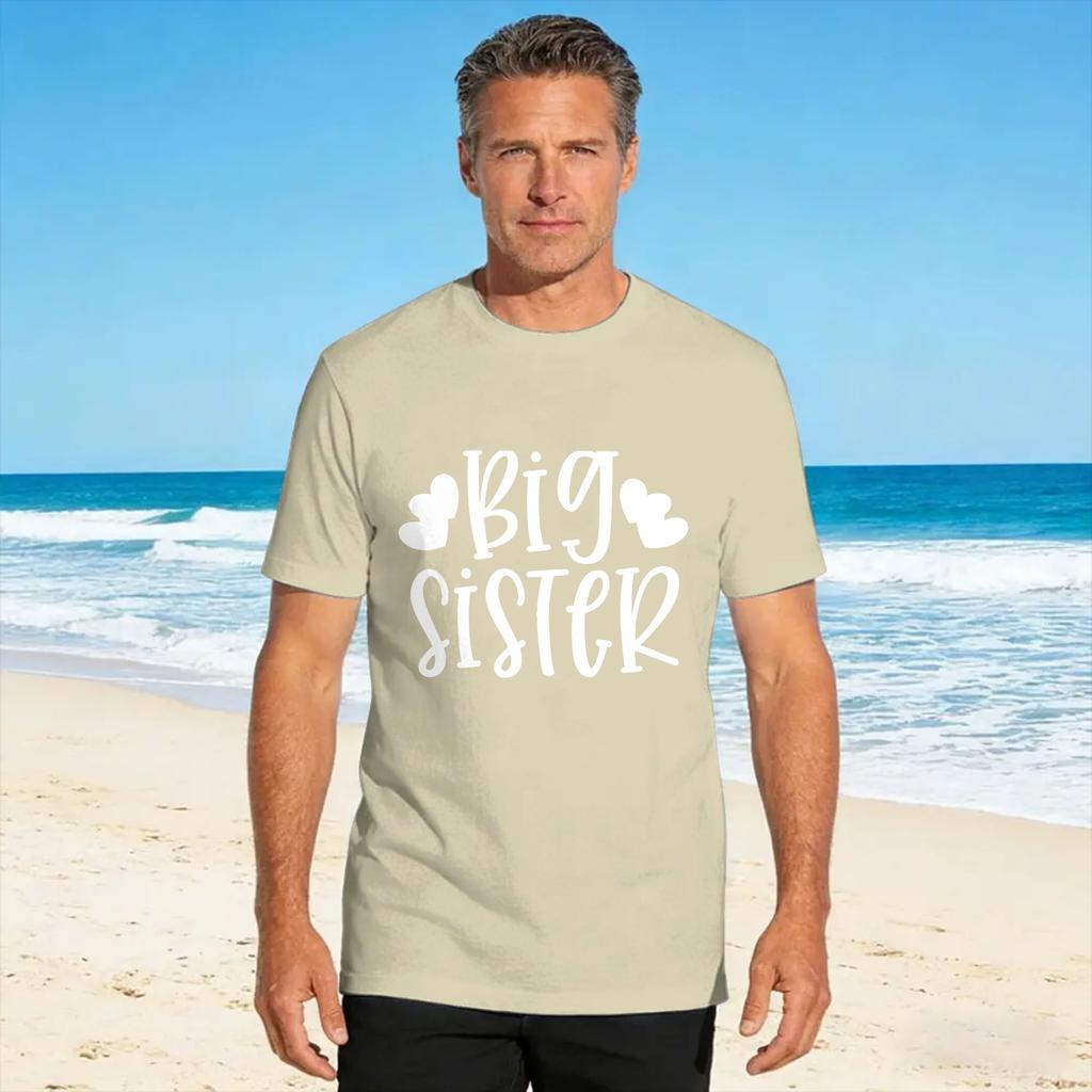 Unisexs Tshirt Big Sister T Shirts Hipster Summer Tee Shirt Y2k Retro 100 Cotton Tops Birthday Gift