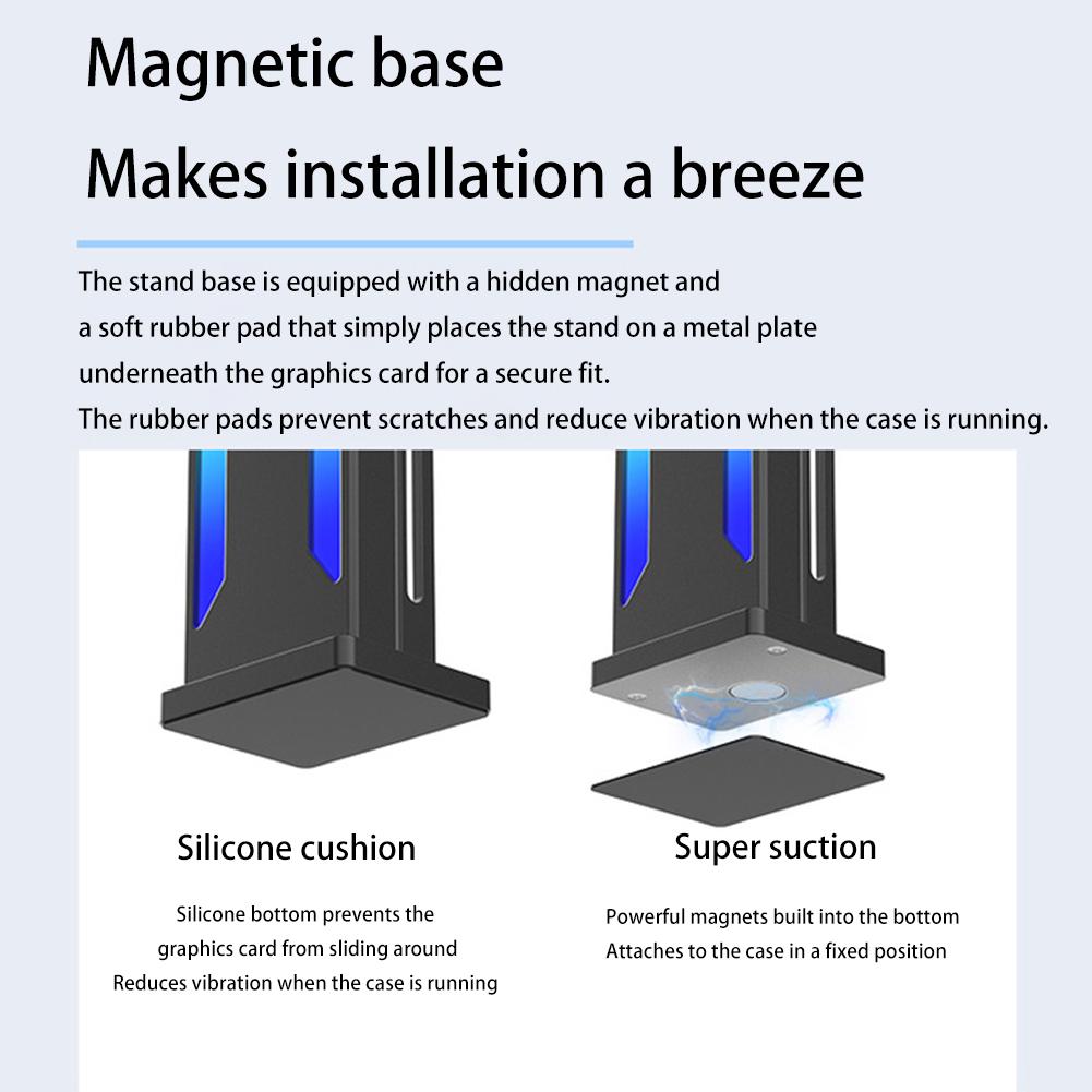 Магнитный держатель графического процессора, подставка для видеокарты для корпуса компьютера, алюминиевый сплав, кронштейн для графической карты 5 В 3PIN RGB ARGB Aura Sync