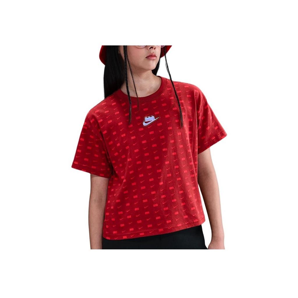 Nike Lego Collaboration T-Shirt Collection Short Loose Casual Short Sleeve Kids Tops IB4463-689
