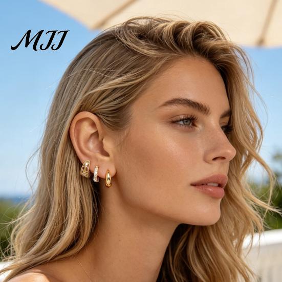 Серьги-каффы без прокола, 3 пары, Минималистичные металлические полые серьги-клипсы с цирконием, Набор для многослойного ношения для женщин, Модные украшения для повседневного ношения, Женские
