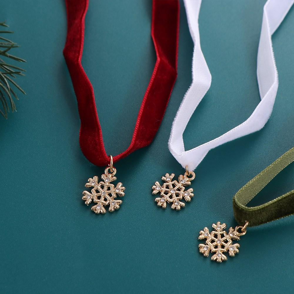 Рождественское колье Санта-Клауса с мультяшным кулоном, колье, индивидуальное бархатное ожерелье с воротником для девочек